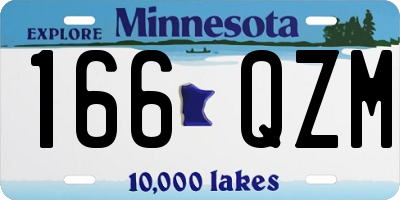 MN license plate 166QZM