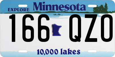 MN license plate 166QZO