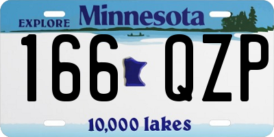 MN license plate 166QZP
