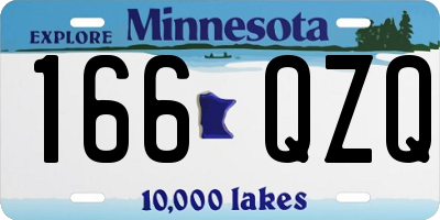 MN license plate 166QZQ