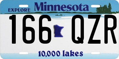 MN license plate 166QZR