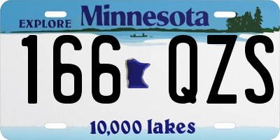 MN license plate 166QZS