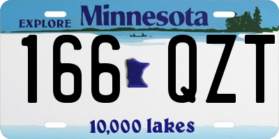 MN license plate 166QZT