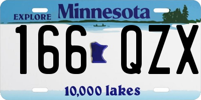 MN license plate 166QZX