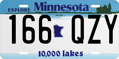 MN license plate 166QZY