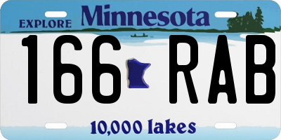 MN license plate 166RAB