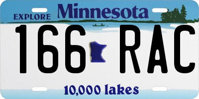 MN license plate 166RAC