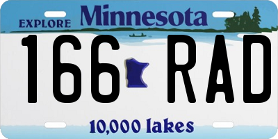 MN license plate 166RAD