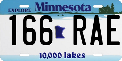 MN license plate 166RAE