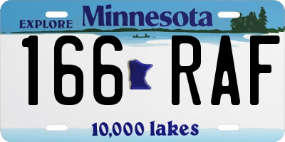 MN license plate 166RAF