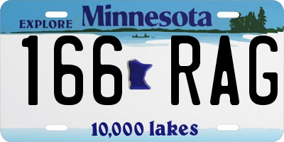 MN license plate 166RAG