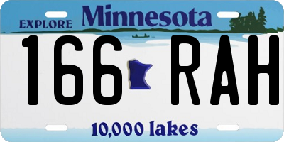 MN license plate 166RAH