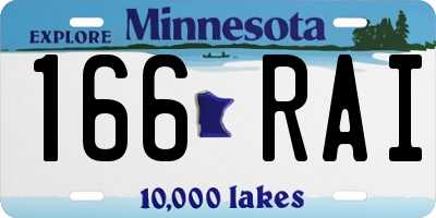 MN license plate 166RAI