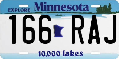MN license plate 166RAJ