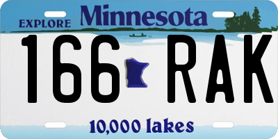 MN license plate 166RAK