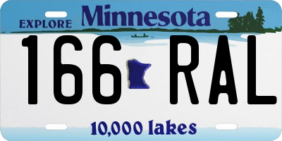 MN license plate 166RAL
