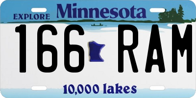 MN license plate 166RAM