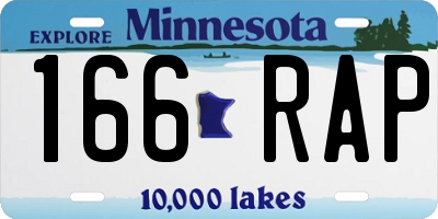 MN license plate 166RAP