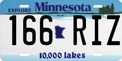 MN license plate 166RIZ
