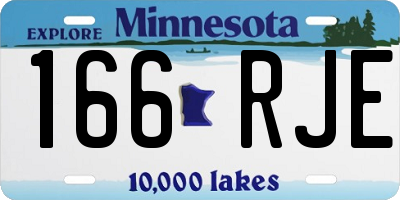 MN license plate 166RJE