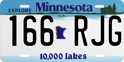 MN license plate 166RJG