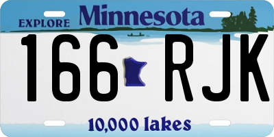MN license plate 166RJK