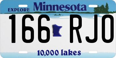 MN license plate 166RJO