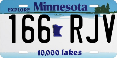 MN license plate 166RJV