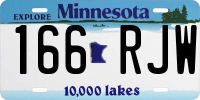 MN license plate 166RJW