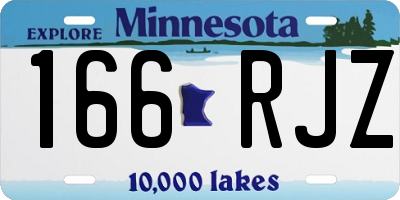 MN license plate 166RJZ