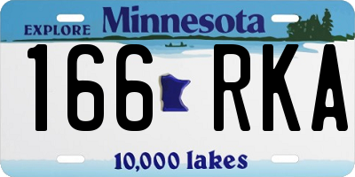 MN license plate 166RKA