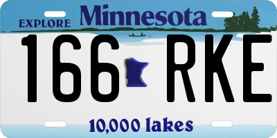 MN license plate 166RKE