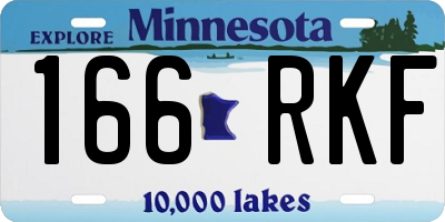 MN license plate 166RKF