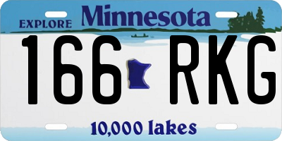 MN license plate 166RKG