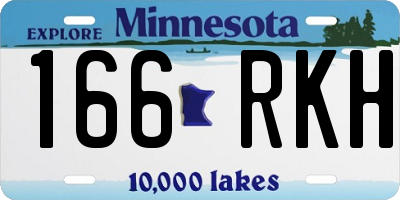 MN license plate 166RKH