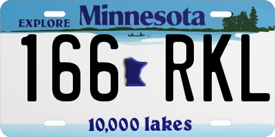 MN license plate 166RKL
