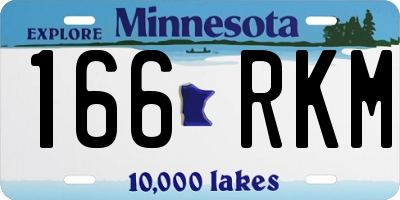 MN license plate 166RKM