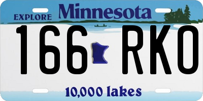 MN license plate 166RKO