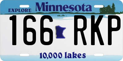 MN license plate 166RKP