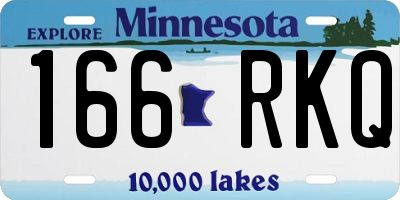 MN license plate 166RKQ