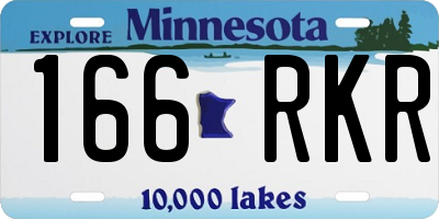 MN license plate 166RKR