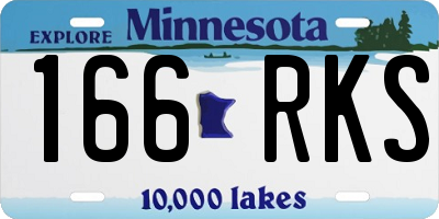 MN license plate 166RKS
