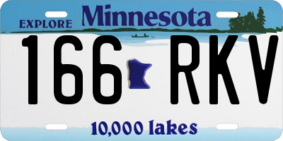 MN license plate 166RKV