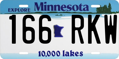 MN license plate 166RKW