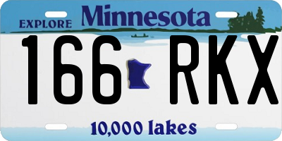 MN license plate 166RKX