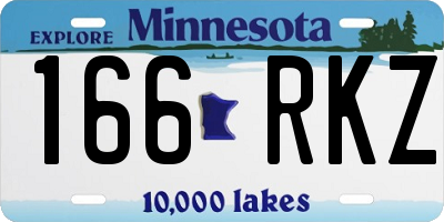 MN license plate 166RKZ
