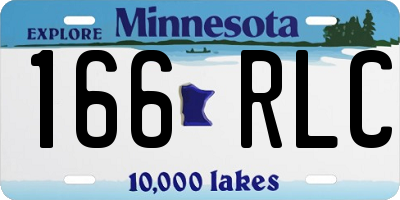MN license plate 166RLC