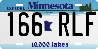 MN license plate 166RLF