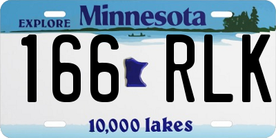 MN license plate 166RLK