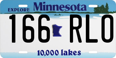MN license plate 166RLO